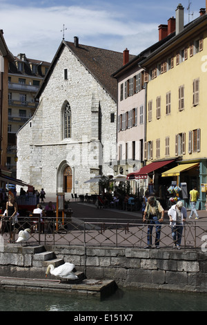 Stadt Annecy, Thiou River, Haute-Savoie, Rhône-Alpes, Frankreich. Stockfoto