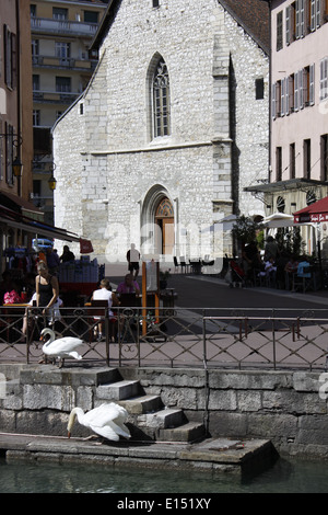 Stadt Annecy, Thiou River, Haute-Savoie, Rhône-Alpes, Frankreich. Stockfoto