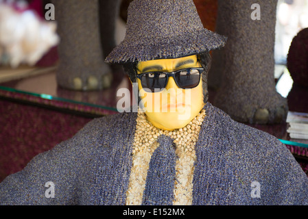 Jazz-Player hergestellt aus Pot-Pourri bei der RHS Chelsea Flower Show, 2014 Stockfoto