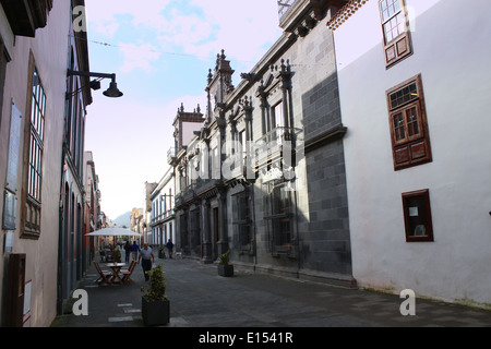 18. Jahrhundert Fassade der Casa Salazar in der alten Stadt Zentrum von La Laguna, die ehemalige Hauptstadt von Teneriffa, Spanien Stockfoto