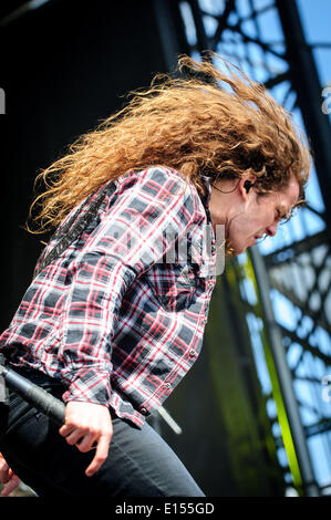 Toronto, Ontario, Kanada. 18. Mai 2014. US-amerikanische Metalcore-band "Vermisse ich kann" auf der Bühne beim Festival Rock On The Range in Columbus, Ohio. Bandmitglieder: LEVI BENTON, RYAN NEFF, JEROD BOYD, JUSTIN AUFDEMKAMPE, B.J. STEAD © Igor Vidyashev/ZUMAPRESS.com/Alamy Live-Nachrichten Stockfoto