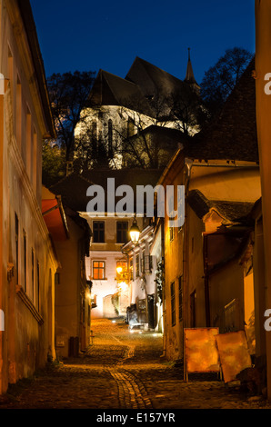 Sighisoara/Schäßburg gilt als die schönste und gut erhaltene bewohnten Zitadelle in Europa, mit authentischen mittelalterlichen archit Stockfoto