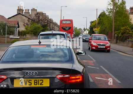 dichten Verkehr auf der A6 in Lancaster uk Stockfoto