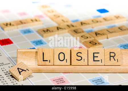 Scrabble - ein Verlierer Stockfoto