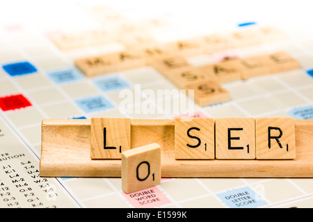 Scrabble - Verlierer Stockfoto