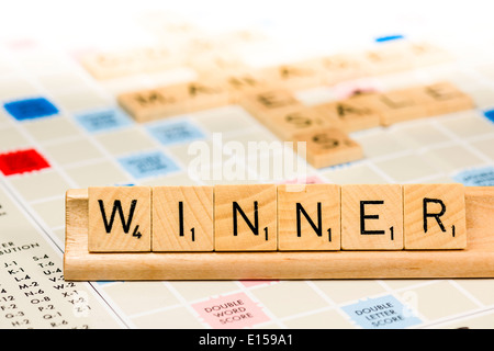 Scrabble - Gewinner Stockfoto