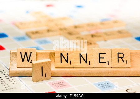 Scrabble - Gewinner Stockfoto