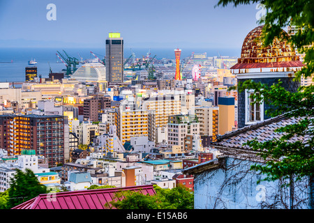 Kobe, Japan Skyline vom Bezirk Kitano. Stockfoto