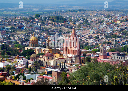 Panoramablick vom Benito Juarez Mirador San Miguel de Allende, Mexiko Stockfoto