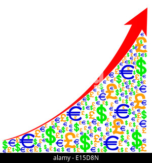 Graph Wachstumsraten Stockfoto