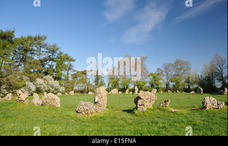 Die Könige Männer neolithische Steinkreis, Rollright Stones Stockfoto