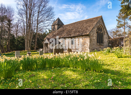 Wiggonholt Kirche in Frühling, West Sussex, Großbritannien Stockfoto