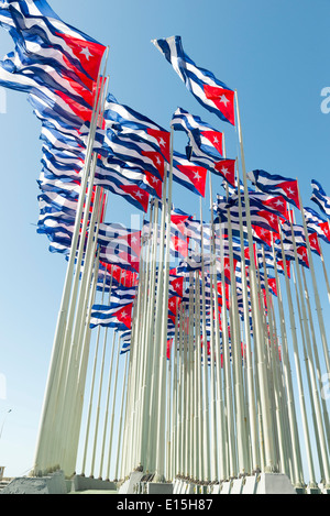 Gruppe von kubanischen Fahnen im wind Stockfoto