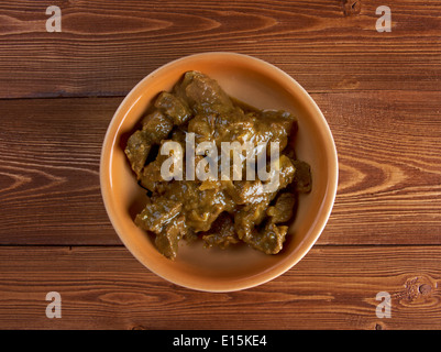 Indisches Rindfleisch Curry mit Basmati Reis Stockfoto