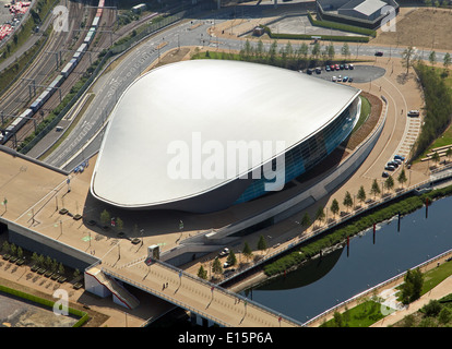 Luftaufnahme von der Olympischen Velodrom Pringle Gebäude, offiziell Lee Valley VeloPark, gebaut für die Olympischen Spiele 2012 in London Stockfoto