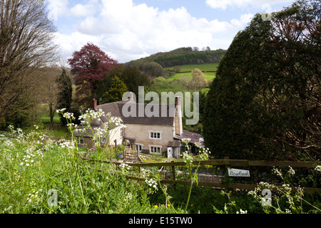 "Rosebank" in der Cotswold-Dorf Slad, Gloucestershire UK - der Kindheit Zuhause von Laurie Lee, Autor von "Apfelwein mit Rosie". Stockfoto