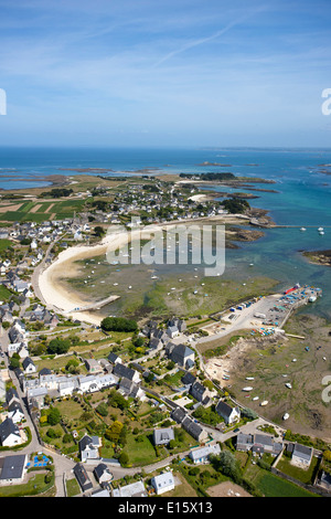 Luftaufnahme der Ile de Batz-Insel (Departement Finistère) Stockfoto