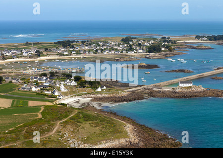 Luftaufnahme der Ile de Batz-Insel (Departement Finistère) Stockfoto