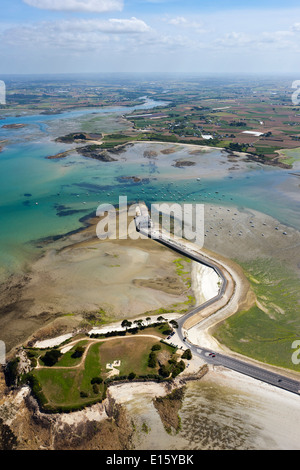 Saint Pol de Léon (Finistere Abteilung): Luftbild Stockfoto