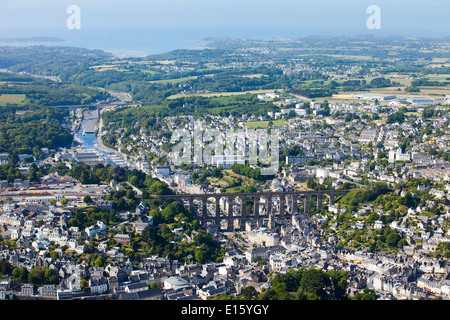 Morlaix (Departement Finistère) Blick über die Stadt Stockfoto