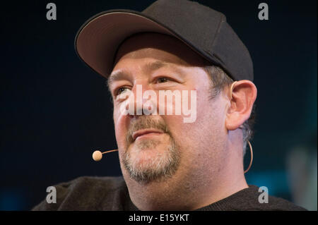 Michael Pennington spricht über seine buchen immer Johnny Vegas auf der Bühne 2014 Hay Festival © Jeff Morgan Stockfoto