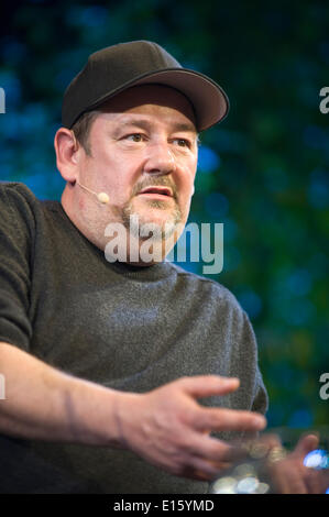 Michael Pennington spricht über seine buchen immer Johnny Vegas auf der Bühne 2014 Hay Festival © Jeff Morgan Stockfoto