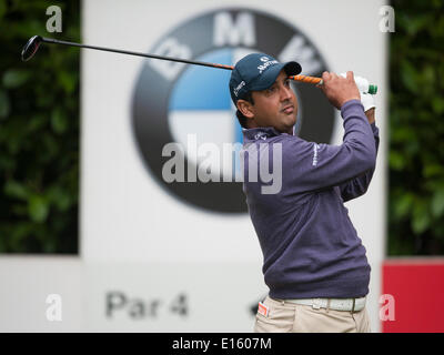 Wentworth, UK. 23. Mai 2014. Shiv KAPUR [IND] in der zweiten Runde der 2014 BMW PGA Championship von The West Course Wentworth Golf Club Credit: Action Plus Sport/Alamy Live News Stockfoto