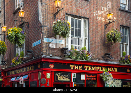 Abend im historischen Temple Bar, Dublin, County Irland, Irland Stockfoto