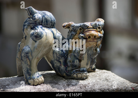 Shisa Löwe Hund Talisman auf Zamami Insel, Kerama Inseln, Okinawa, Japan Stockfoto