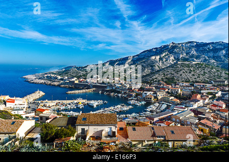 Europa, Frankreich, Bouches-du-Rhône (13), Marseille, Creek, Calanque Nationalpark. Les Goudes. Stockfoto