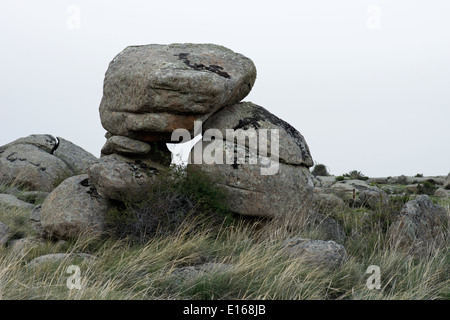 Avila Spanien glazialen erratischen Felsen Boulder Bildung Sierra de Avila Granitstein Stockfoto