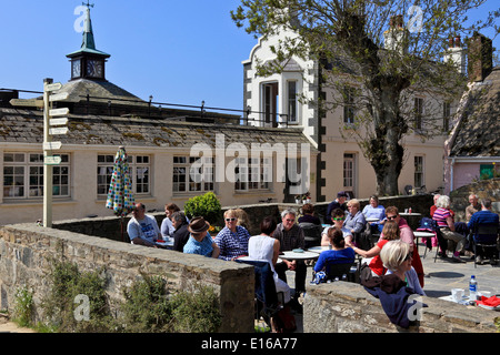 9213. Cafe, Sark, Kanalinseln, Großbritannien, Europa Stockfoto