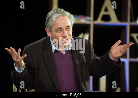 John Bercow, Sprecher des House Of Commons, Tennis bei Hay Festival 2014 © Jeff Morgan reden Stockfoto