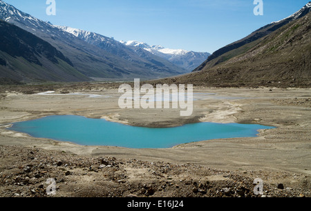 Gletscher Berg See Panorama (Zanskar, Indien) Stockfoto