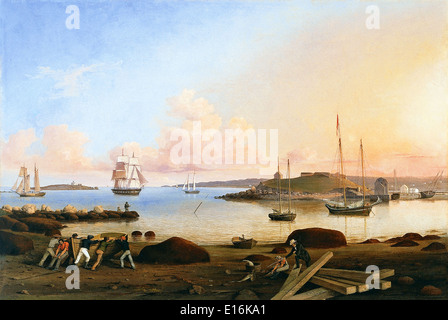 Das Fort und zehn Pfund Insel Gloucester Massachusetts von Fitz Hugh (Henry) Lane Stockfoto