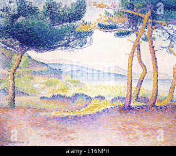 Pinien entlang der Küste von Henri-Edmond Cross, 1896 Stockfoto