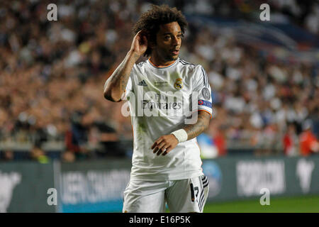 Real Madrid-Verteidiger Marcelo (12) während der UEFA Champions League Finale: Real Madrid X Atlético de Madrid im Luz Stadium in Lissabon, Portugal, Samstag, 24. Mai 2014. Stockfoto