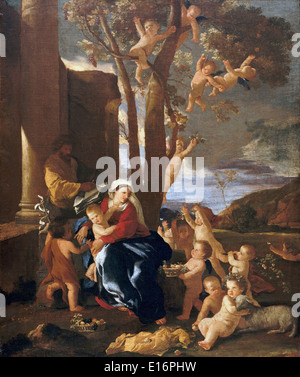 Die Ruhe auf der Flucht nach Ägypten von Nicolas Poussin, 1627 Stockfoto