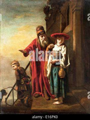 Abraham, die Entlassung von Hagar und Ismael von Nicolaes Maes, 1653 Stockfoto