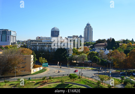 Luftaufnahme von Sandton von Hyundai-Helium-Ballon, Sandton, Johannesburg, Provinz Gauteng, Südafrika Stockfoto