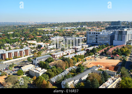 Luftaufnahme von Sandton von Hyundai-Helium-Ballon, Sandton, Johannesburg, Provinz Gauteng, Südafrika Stockfoto