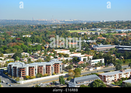 Luftaufnahme von Sandton von Hyundai-Helium-Ballon, Sandton, Johannesburg, Provinz Gauteng, Südafrika Stockfoto