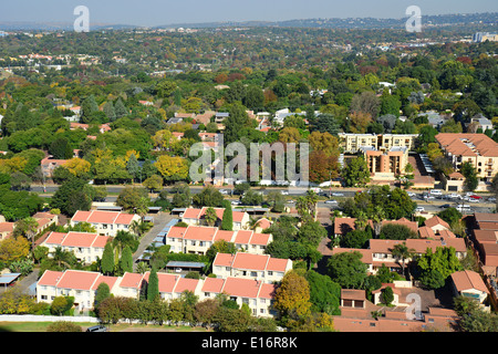 Luftaufnahme von Sandton von Hyundai-Helium-Ballon, Sandton, Johannesburg, Provinz Gauteng, Südafrika Stockfoto