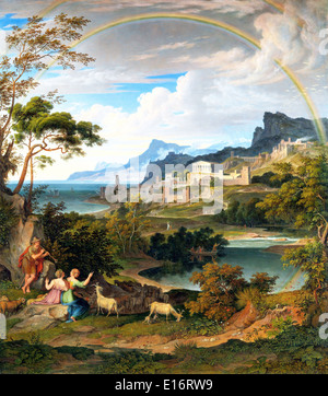 Heroische Landschaft mit Regenbogen durch Joseph Anton Koch, 1834 Stockfoto