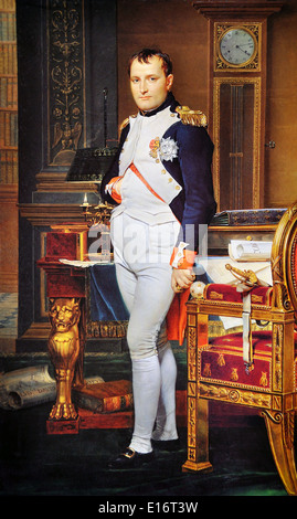 Der Kaiser Napoleon in seinem Arbeitszimmer im Tuileries von Jacques-Louis David, 1812 Stockfoto