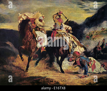 Kampf der Giaur und Hassan von Eugène Delacroix, 1826 Stockfoto