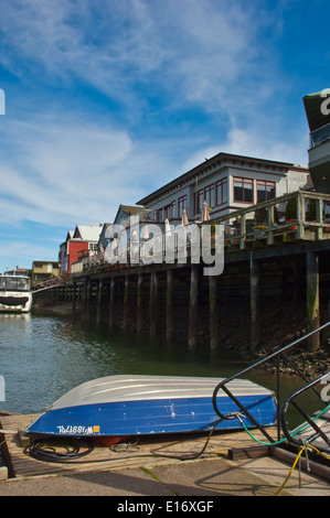 Uferpromenade in La Conner, Washington, USA Stockfoto