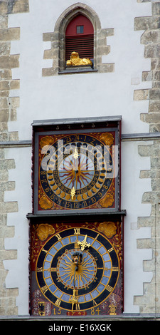 Europastadt Görlitz-Zgorzelec Rathaus Uhren Sachsen Lausitz Stockfoto