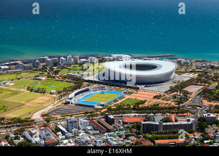 Luftaufnahme des Stadion von Kapstadt und Umgebung, Website der 2010 FiFA World Cup, Südafrika Stockfoto