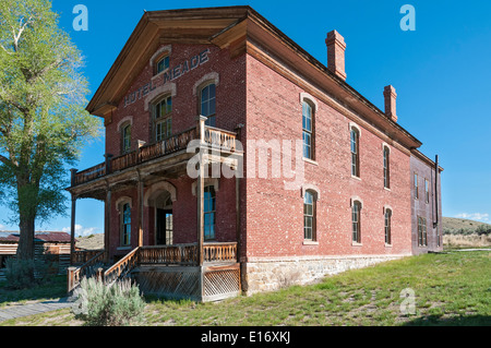 Montana, Bannack Staatspark, 19C Goldbergbau Geisterstadt, Hotel Meade Stockfoto